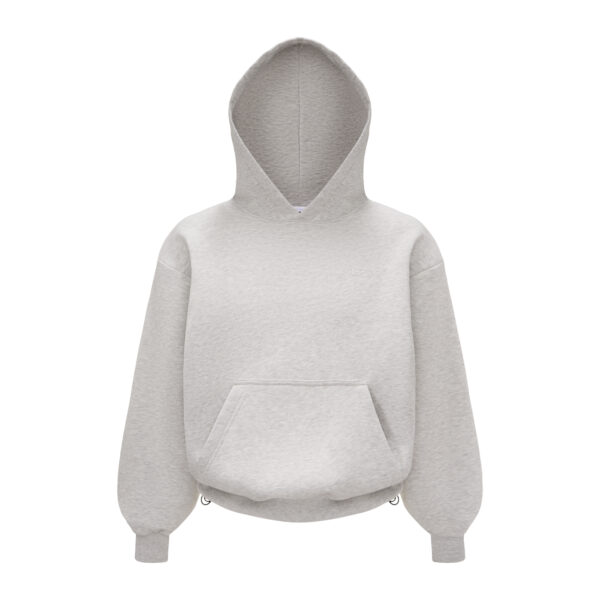SLEEVES BASIC GRAY MELANGE HOODIE